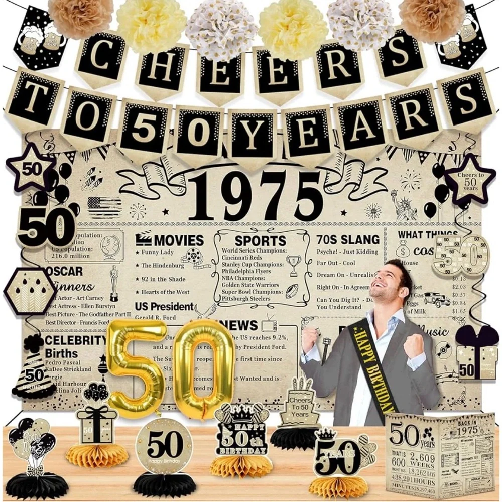Cheers to 50 Years Party Decoration Set